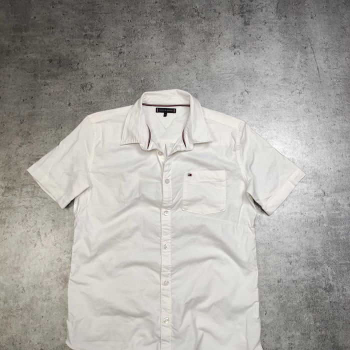 MĘSKA Koszulka PREMIUM Biała Krótki Rękaw Elegancka Tommy Hilfiger