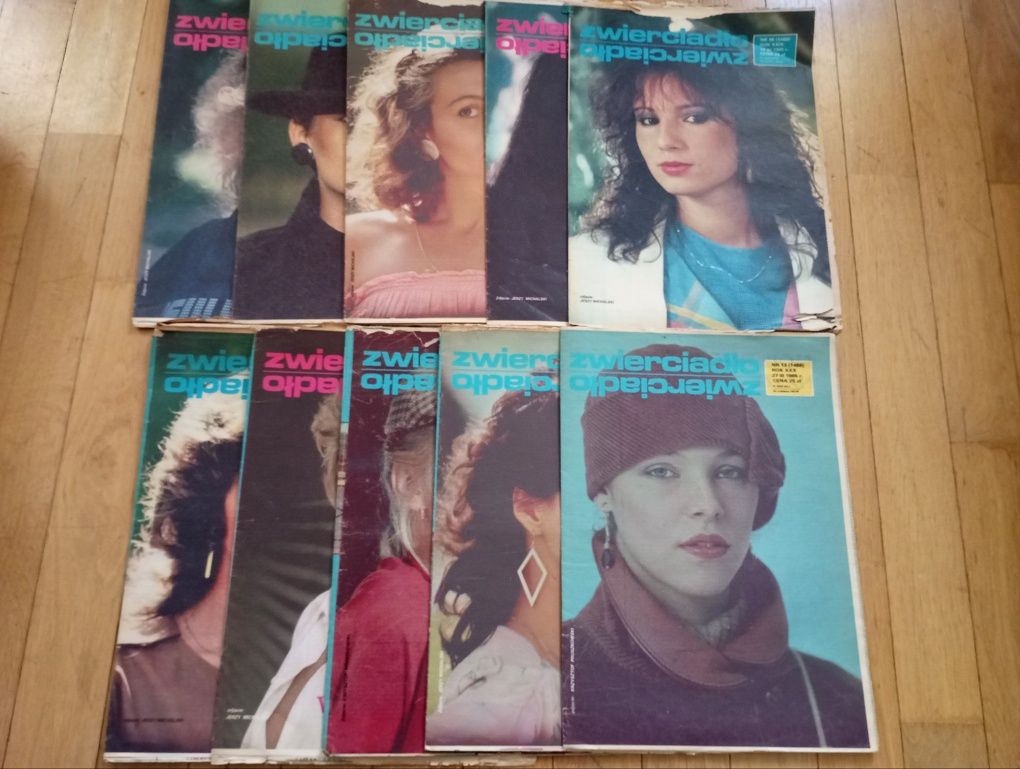 Retro PRL magazyn zwierciadło 10 szt