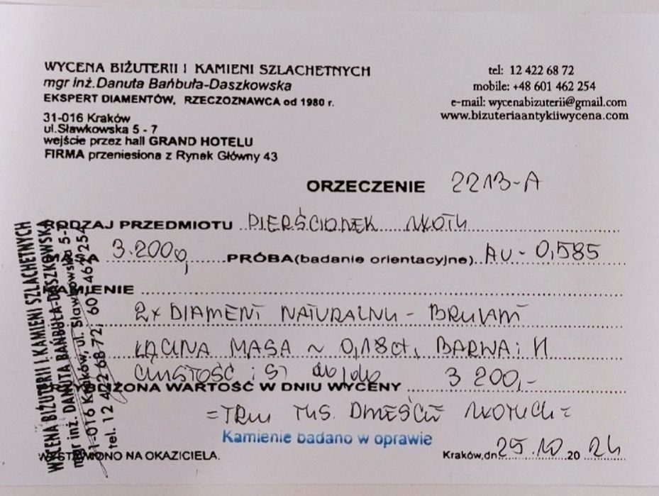 Pierścionek złoto 14k Toi et Moi brylanty 0,18 ct R18 wycen