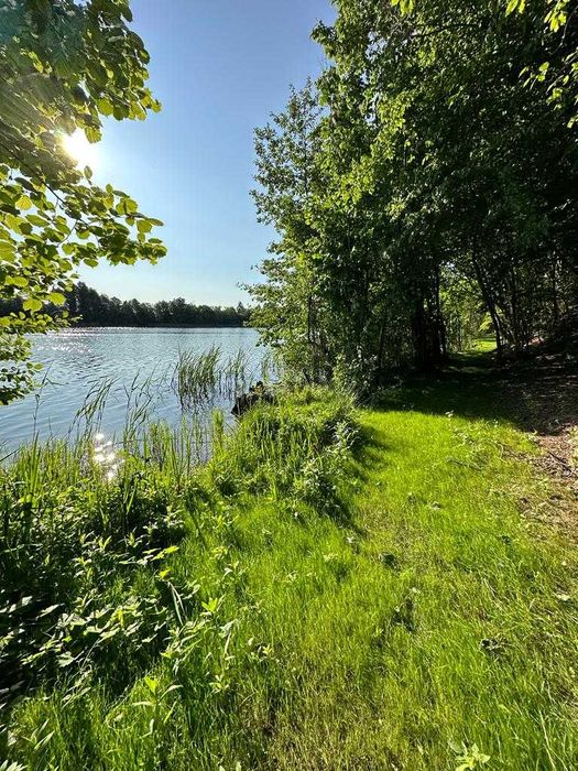 Działka przy linii brzegowej Jeziora Długiego, plaża, widok