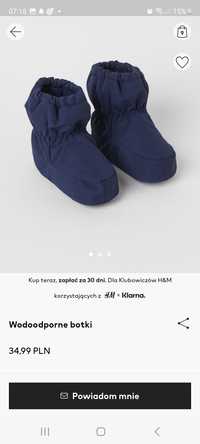 Wodoodporne botki h&m do kombinezonu rozmiar 19-21 NOWE