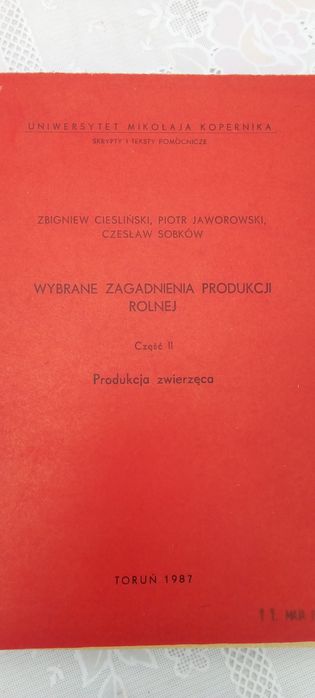 Wybrane zagadnienia produkcji rolnej cz.2 Produkcja zwierzęca