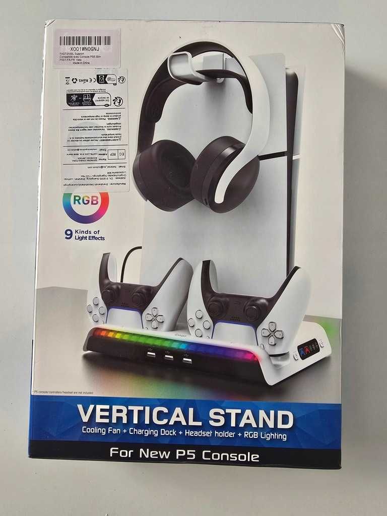 Podstawka chłodząca z ładowarką i oświetleniem RGB Do PS5 Slim