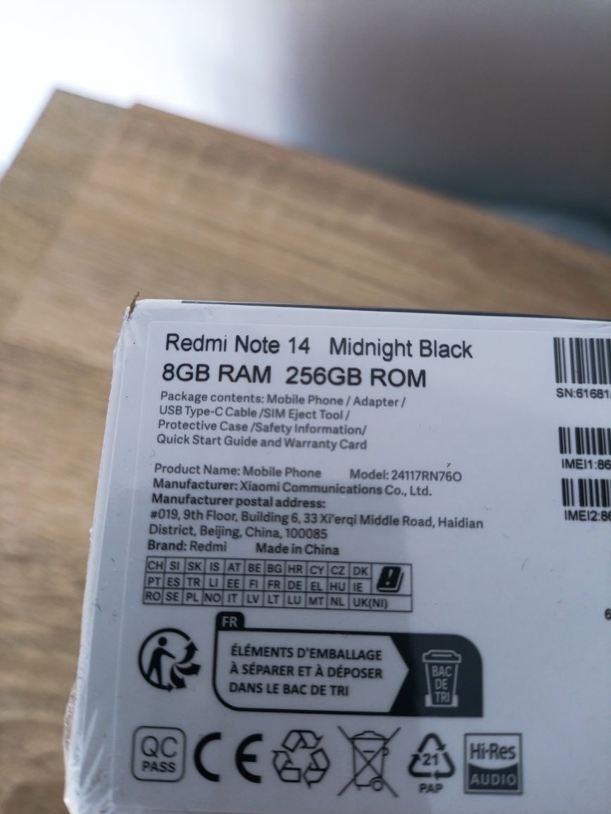 Nowy telefon Redmi Note 14 NFC Midnight Black 8GB 256GB

F
