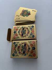 Karty do gry pozłacane 24 karatowym złotem 2 talie nowe