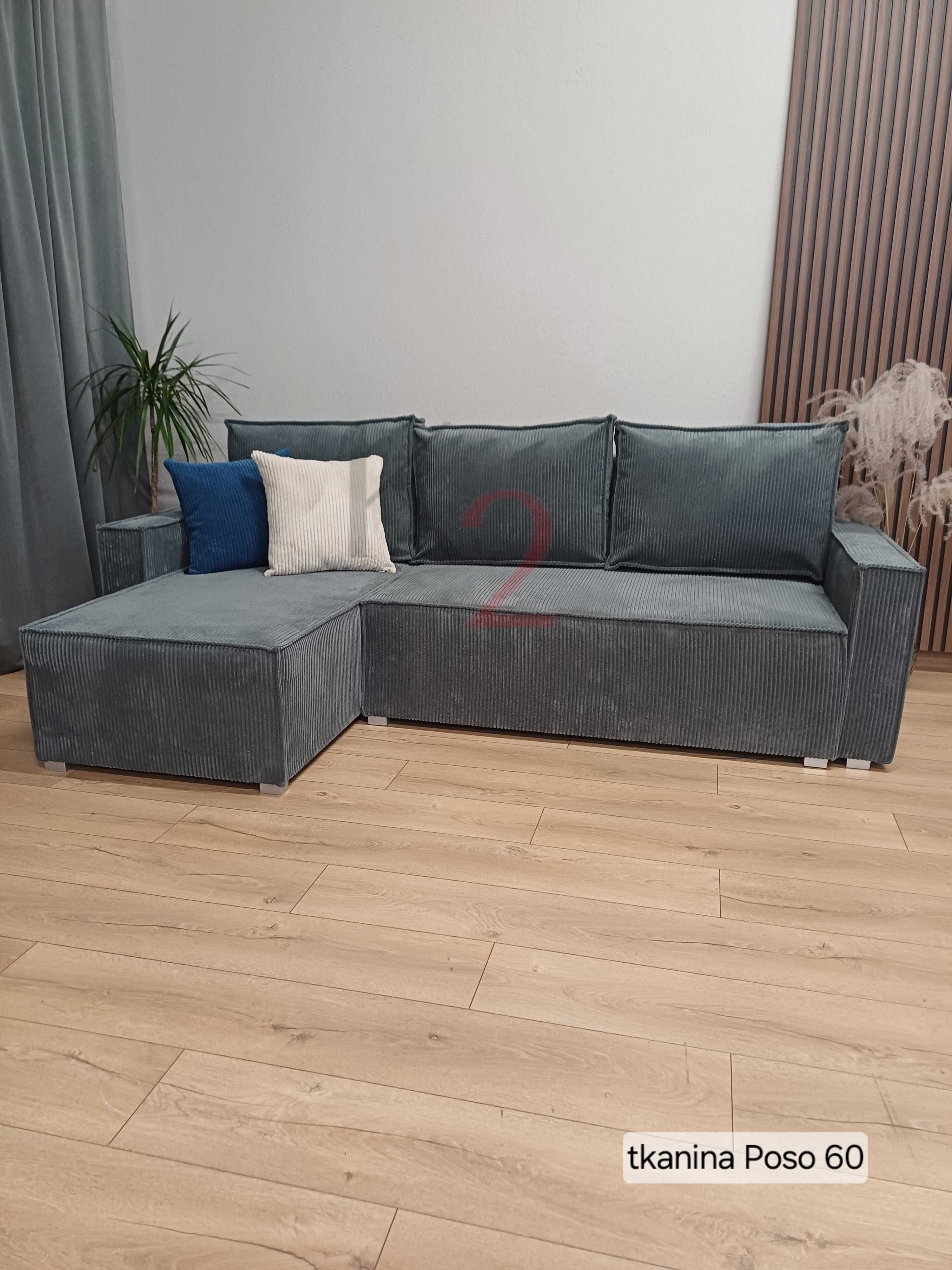 Narożnik Orlean Rogówka Sofa z Funkcją spania Kanapa Łóżko USB+GRATIS