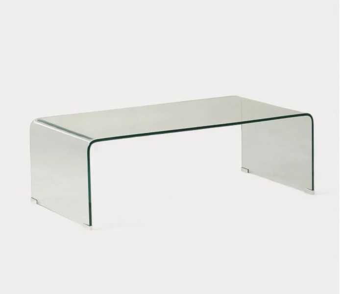 Mesa de Centro Rectangular em Vidro Temperado (120x60) Curve