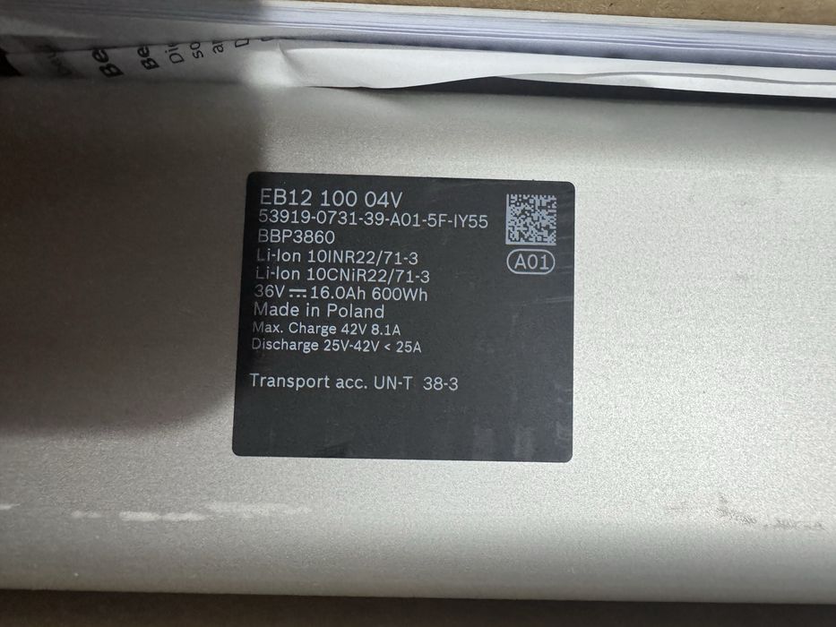 Bateria  Bosch PowerTube 600 Wh