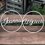 Koła Koło Mąż Żona z Imieniem wesele boho rustykalne