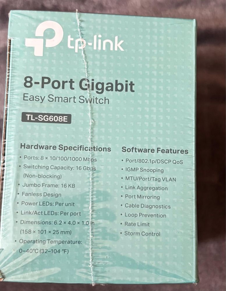 TP-Link TL-SG608E Desktop Gigabit Smart Switch, 8x RJ-45