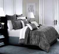 Narzuta glamour czarnosrebrna z poduszkami