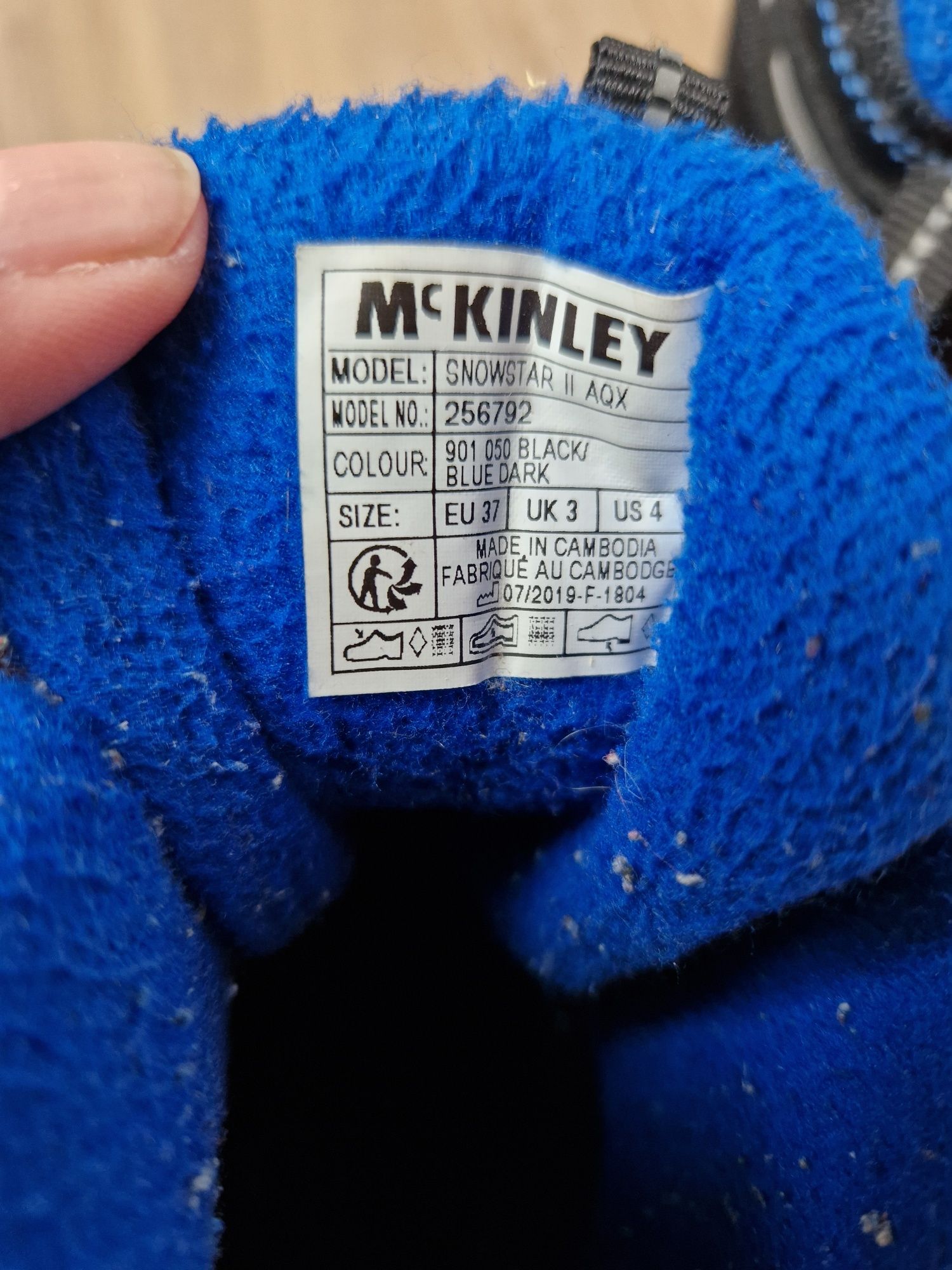 Zimowe buty kozaki śniegowce dla chłopca r. 37 mckinley za kostkę