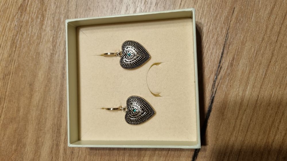 Kolczyki ażurowe serca, złote