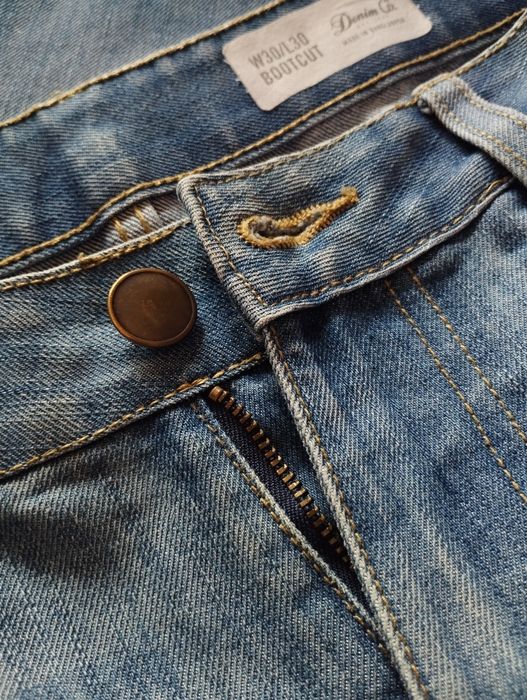 Dżinsy jeansy proste przecierane denim co