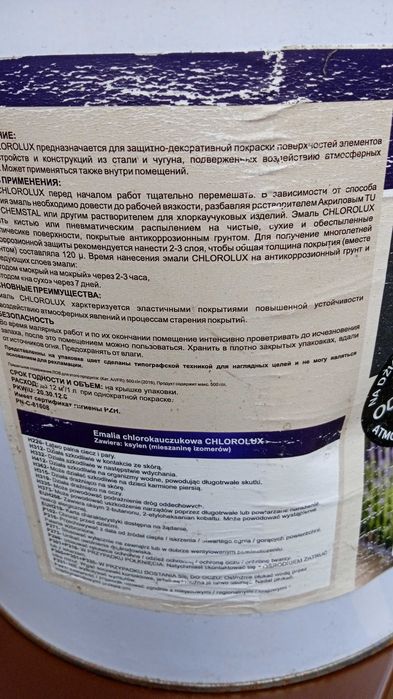 Farba chlorokauczukowa czarna 10 l