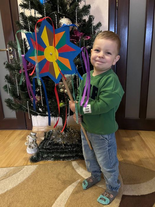 Вертепна зірка, з фарбами, стрічка, зірка колядника