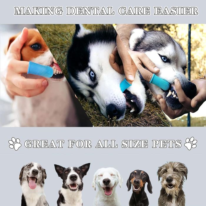 Szczoteczka do zębów DDOXX, na palec, silikonowa 4 sztuki dla psa kota