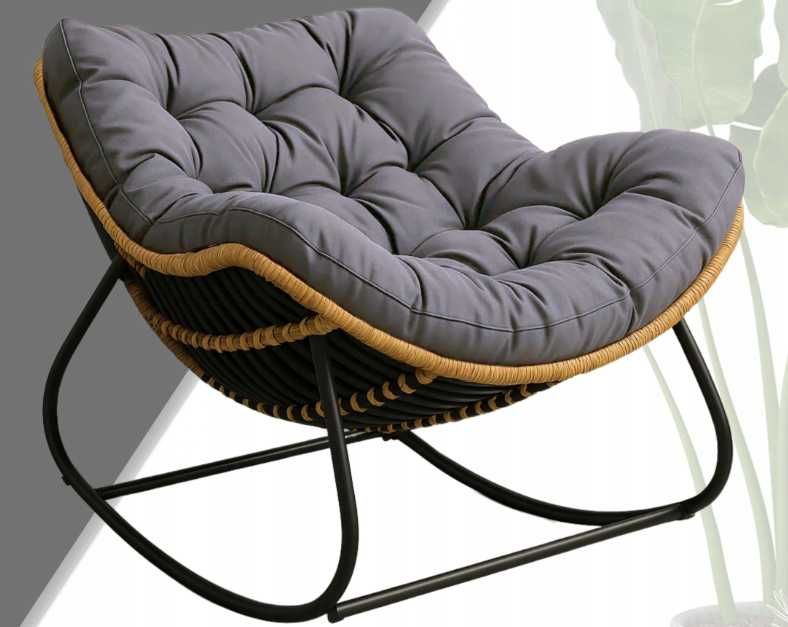 Fotel Leżak Ogrodowy Bujany Leżanka Do Salonu Na Taras BIAŁY/SZARY