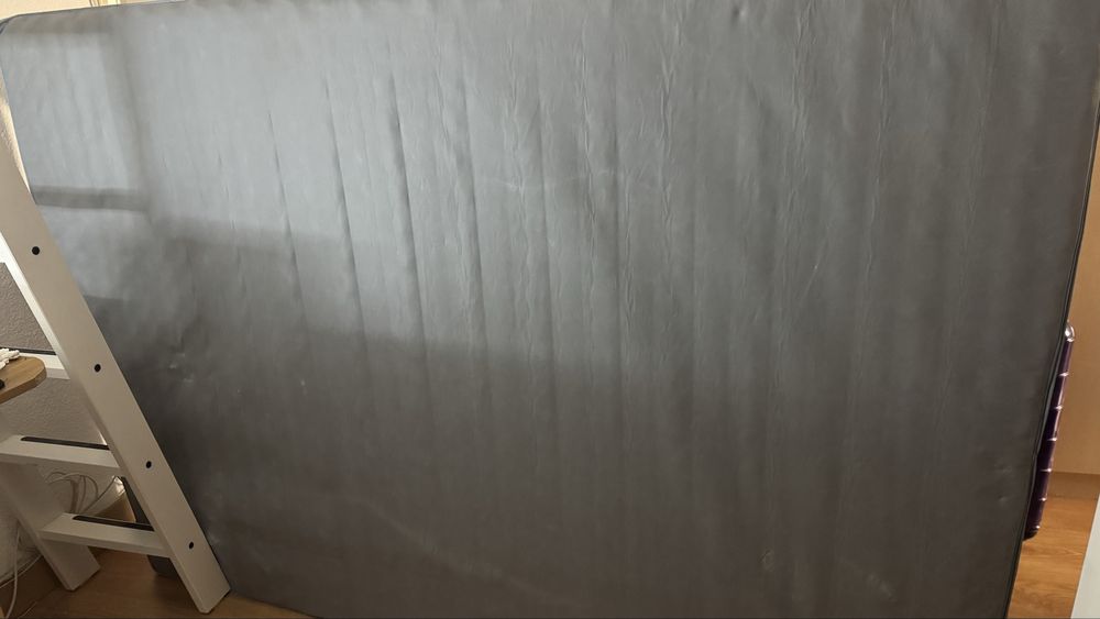 STORA Estrutura de cama alta, velatura branca, 140x200 cm