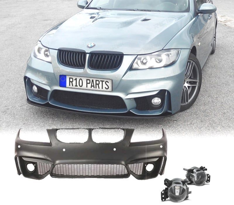 PARA-CHOQUES FRONTAL BMW E90 E91 08-12 LOOK M4 PDC GRELHAS NEVOEIRO + FAROIS DE NEVOEIRO FUMADOS