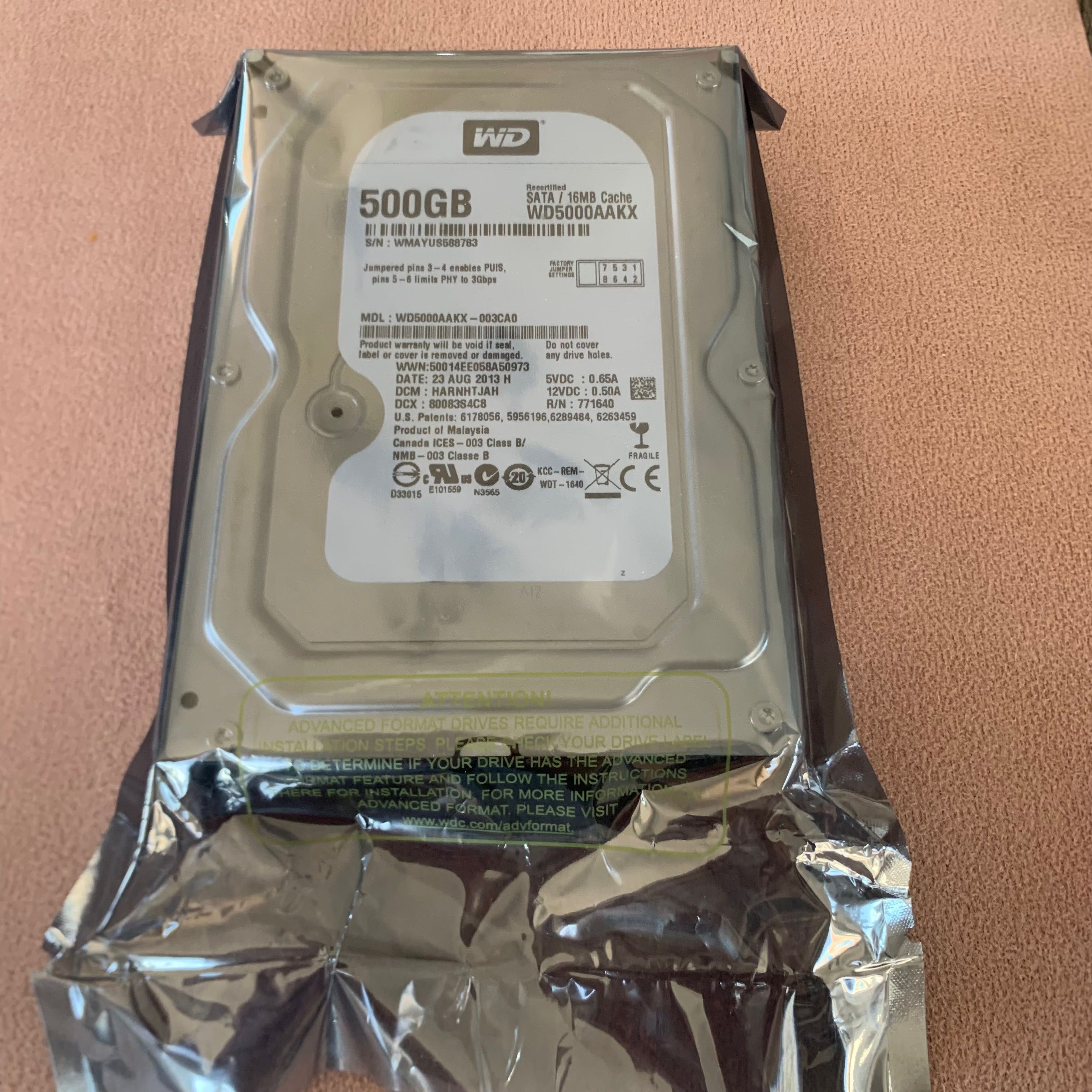 HDD 3.5 Western Digitaal WD5000AAKX