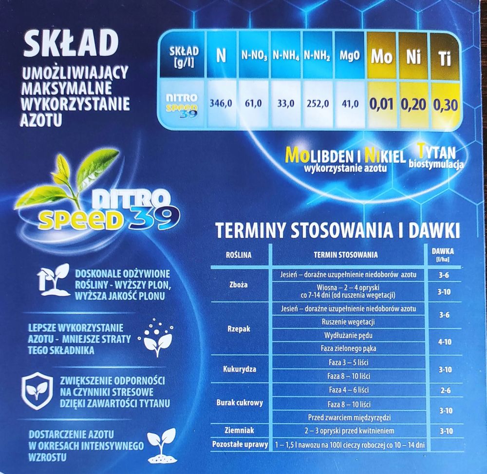 NITROSPEED 39 20L EKOPLON płynny nawóz azotowy