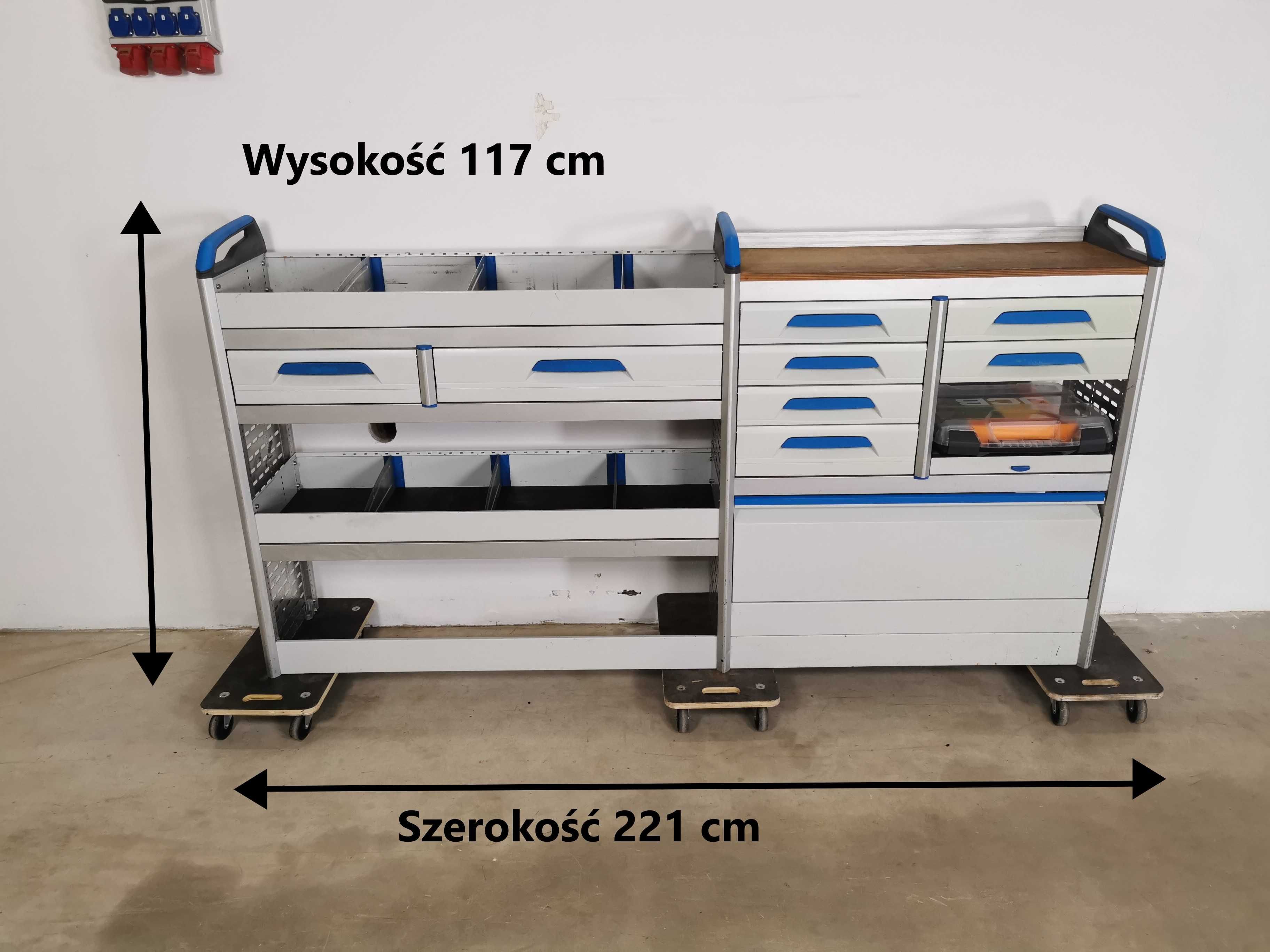 Zabudowa serwisowa warsztatowa regał samochodowy serwisowy SORTIMO