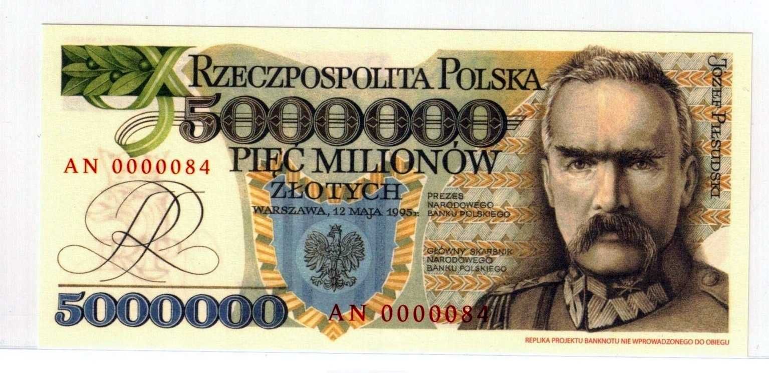 Banknoty PRL 5 mln zł  1995  st. 1 UNC