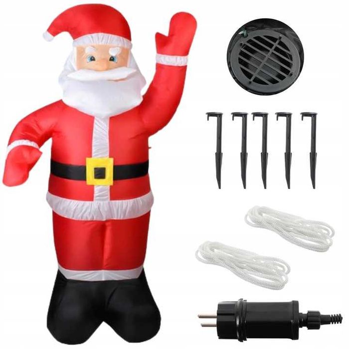 Dmuchany MIKOŁAJ Duży Nadmuchiwany Stojący Świecący Zewnętrzny LED 180