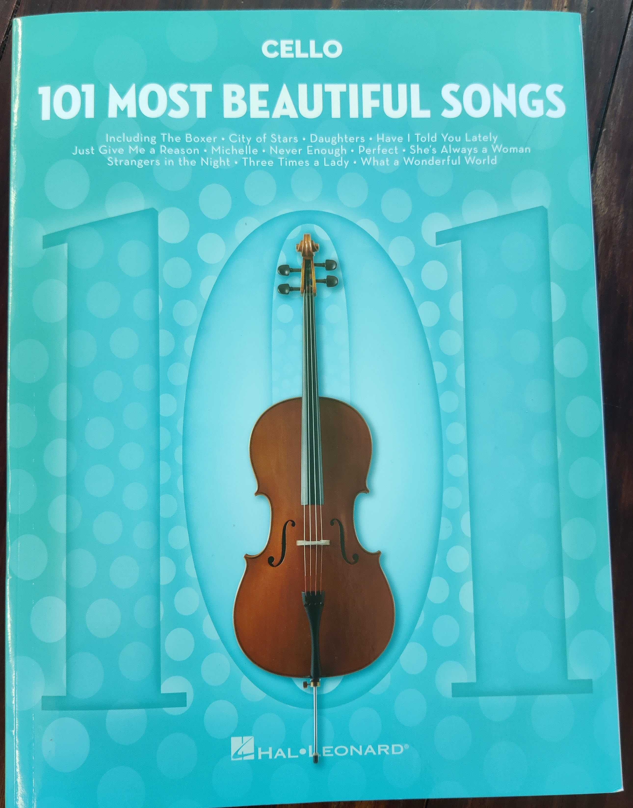 Livro com pautas musicais para Violoncelo "101 most beautiful Songs".