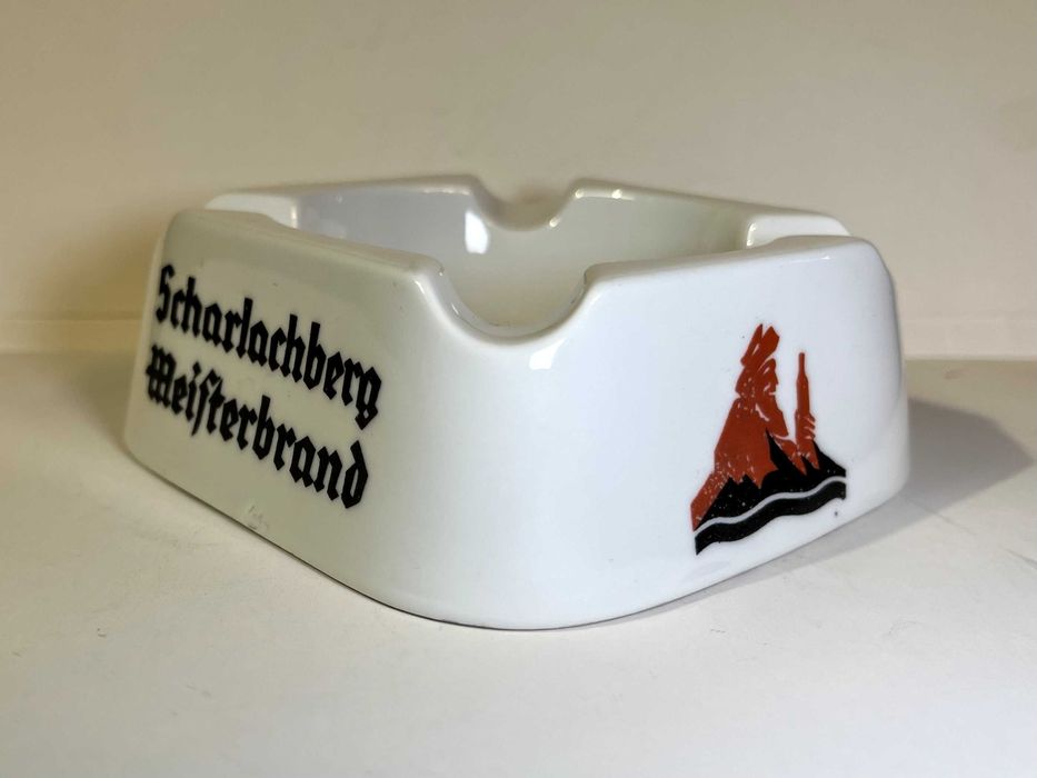 Stara reklamowa popielniczka Weinbrennerei Scharlachberg Meisterbrand
