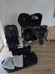 Duży zestaw dla bliźniaków wózek Bugaboo Donkey 3 czarny all black 2w1