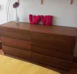 Cómoda IKEA MALM – 6 gavetas, chapa de carvalho