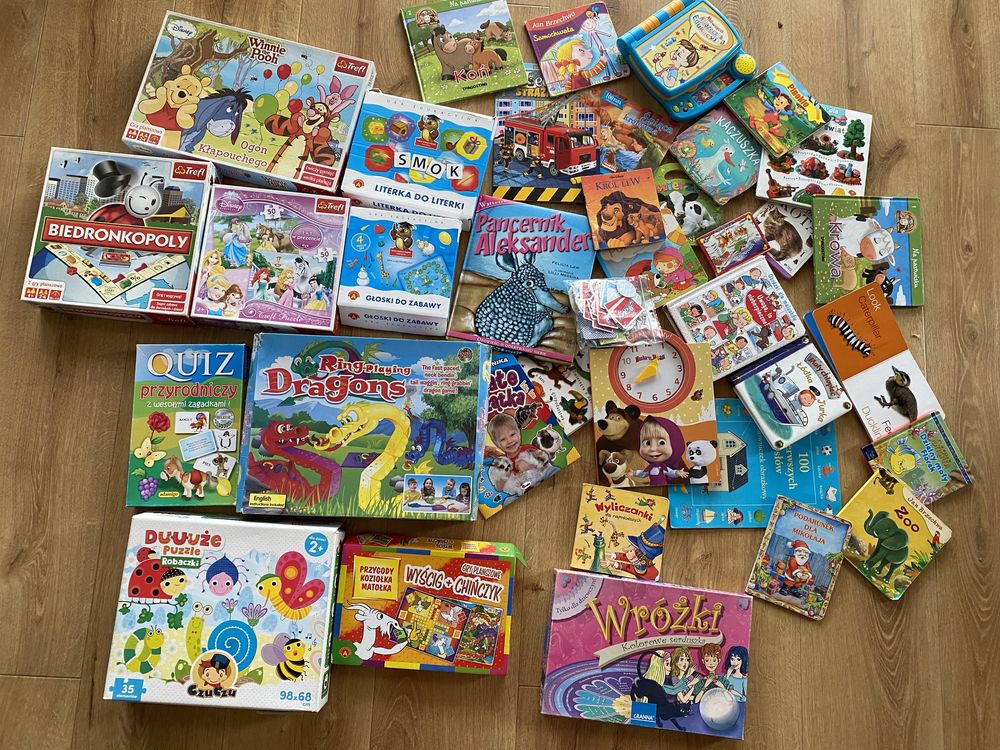 Gry, puzzle, książki, mówiąca książka edukacyjna komplet