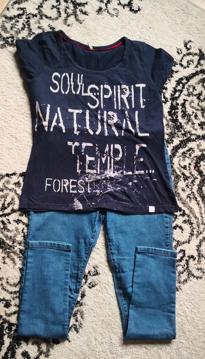 Spodnie jeans bluzka M 38