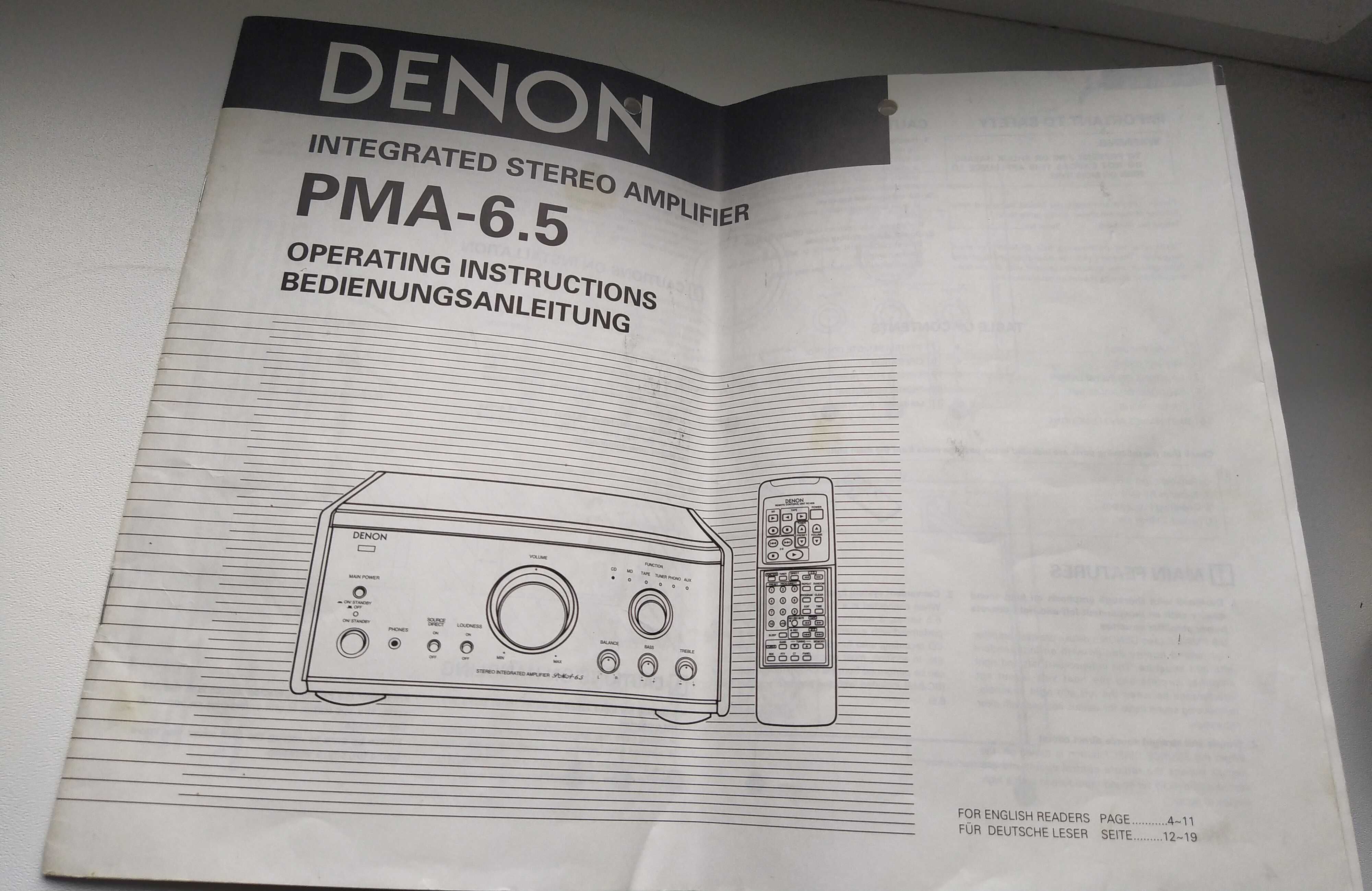 Усилитель Denon PMA 6.5 пульт паспорт