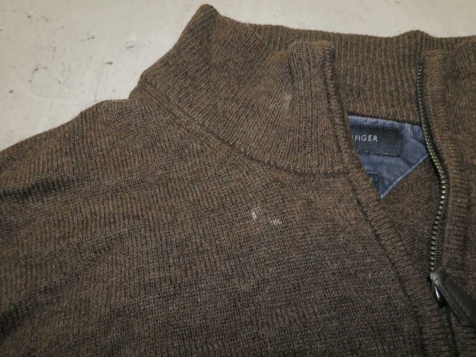 Tommy Hilfiger sweter halfzip wełniany XXL