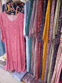 Роскошное штапельное платье 52-60 размера в стиле Бохо длинное