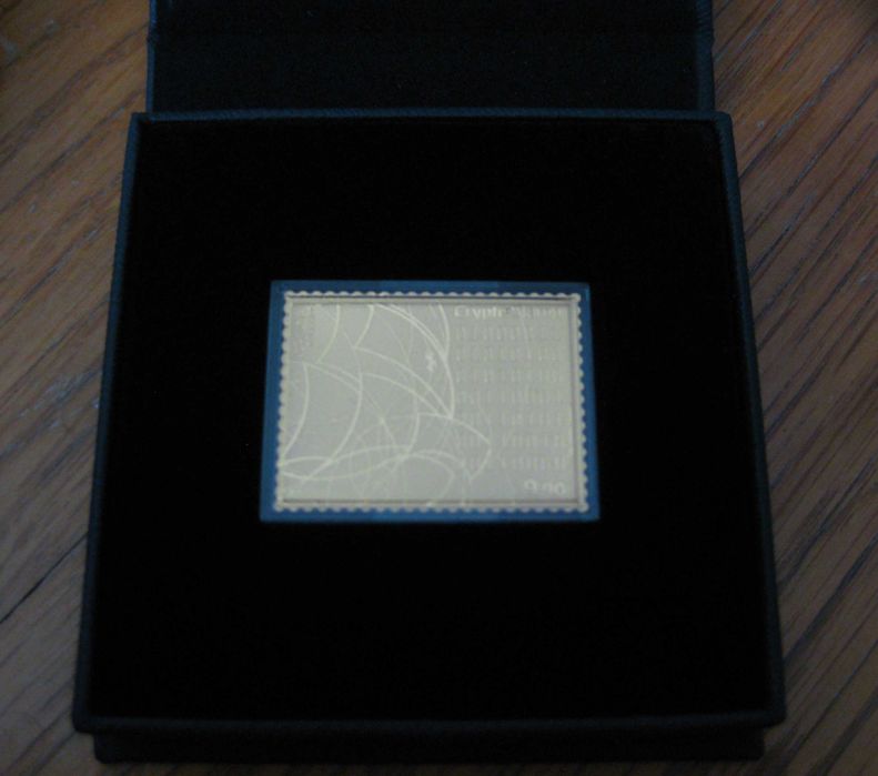 Réplica em Ouro do Crypto Stamp CTT com Estojo