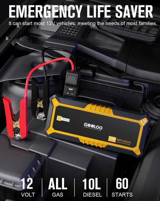 Jump Starter 4000A for gas/diesel/gasoline cars up to 10L64585420348545122