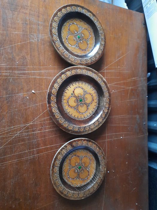 Stare drewniane talerze PRL