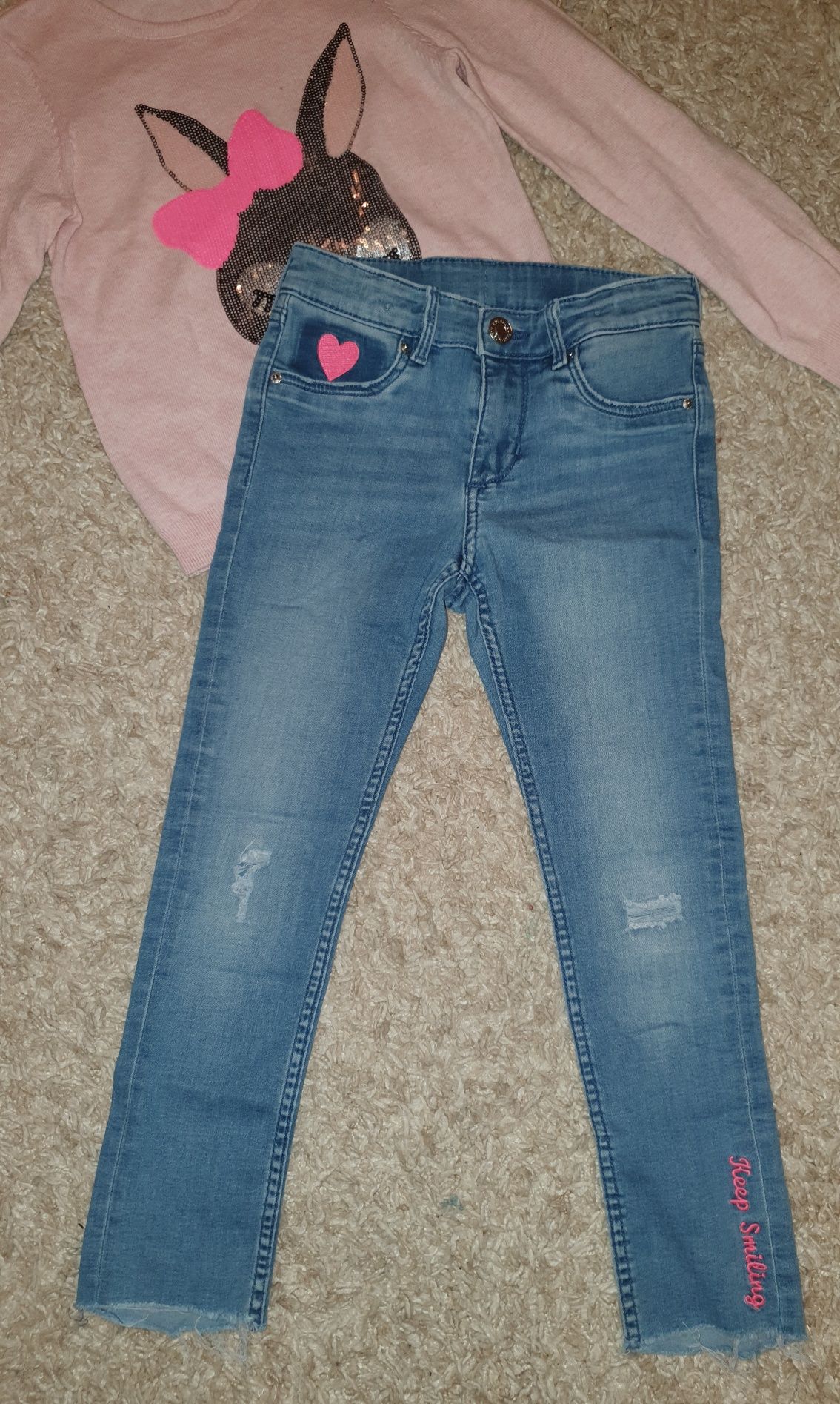 Джинсы скини и свитер кофта H&M на 4-6л