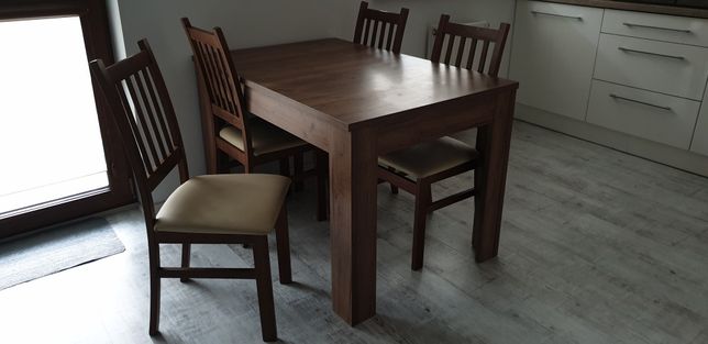 Stół rozkładany z krzesłami Max - craft tabaco