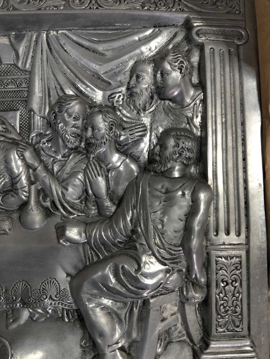 Quadro em metal da ultima ceia