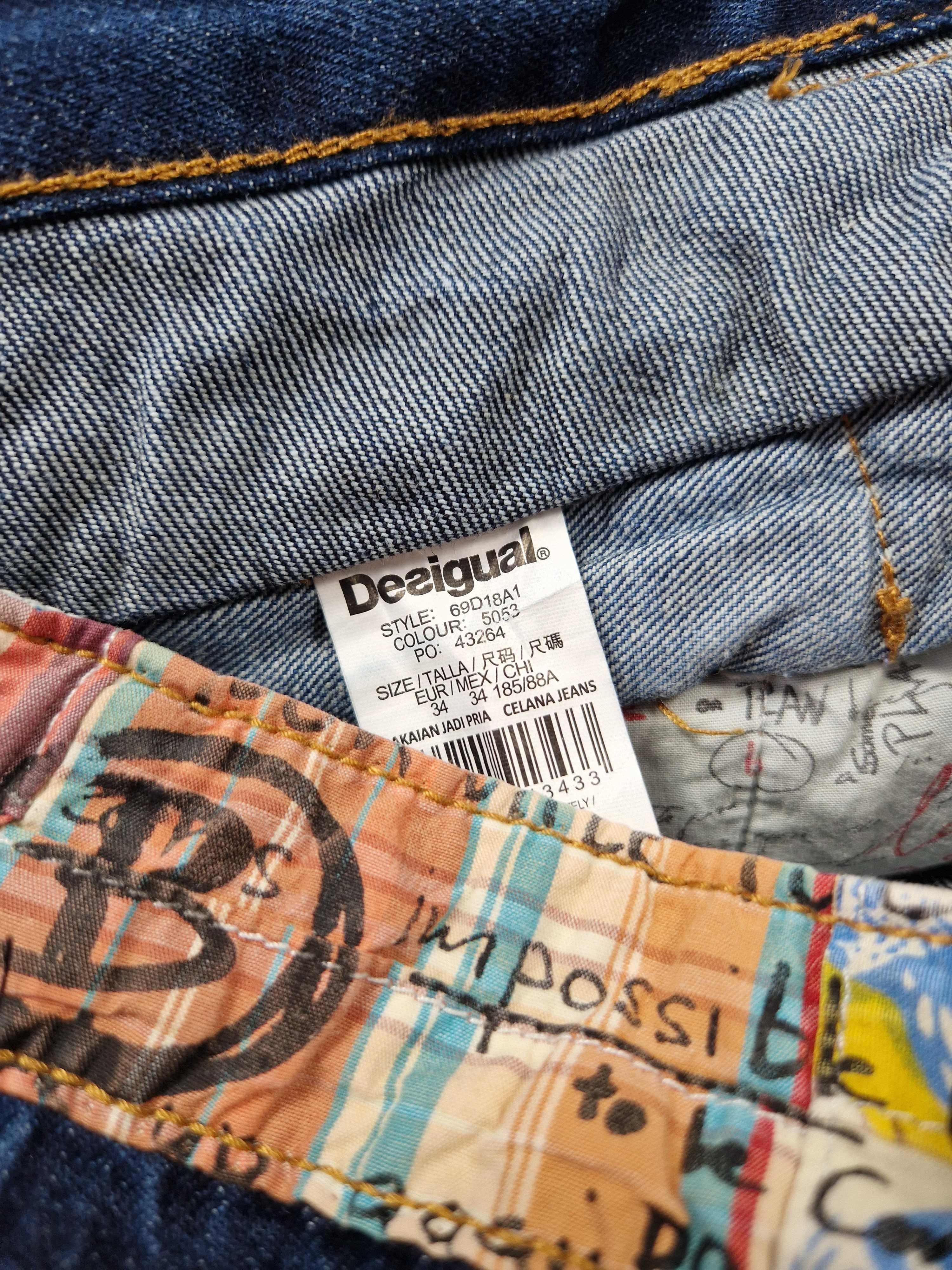 Desigual Jeans rozmiar 34 męskie spodnie dżinsy jeansy