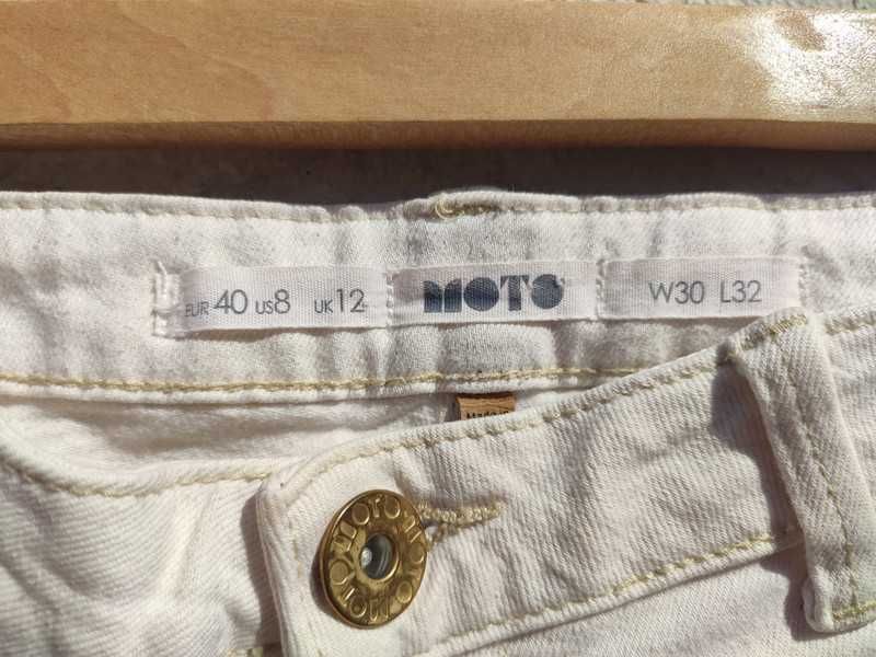 Jeansy Spodnie białe r 38 MOTO dżinsy
