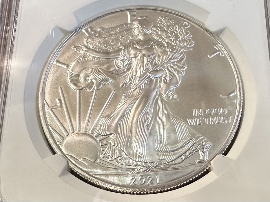 Инвестиционная монета США  Шагающая свобода в слабе NGC MS69