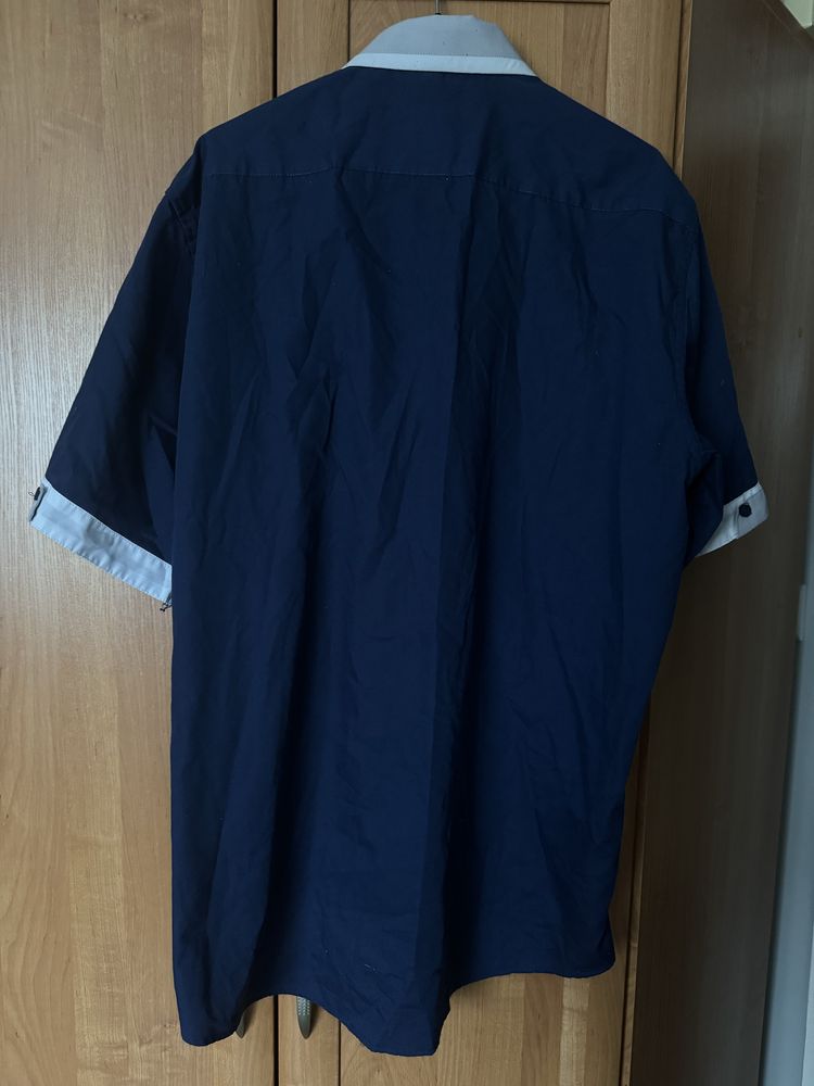 Granatowa koszula męska z krótkim rękawem Jasman XL