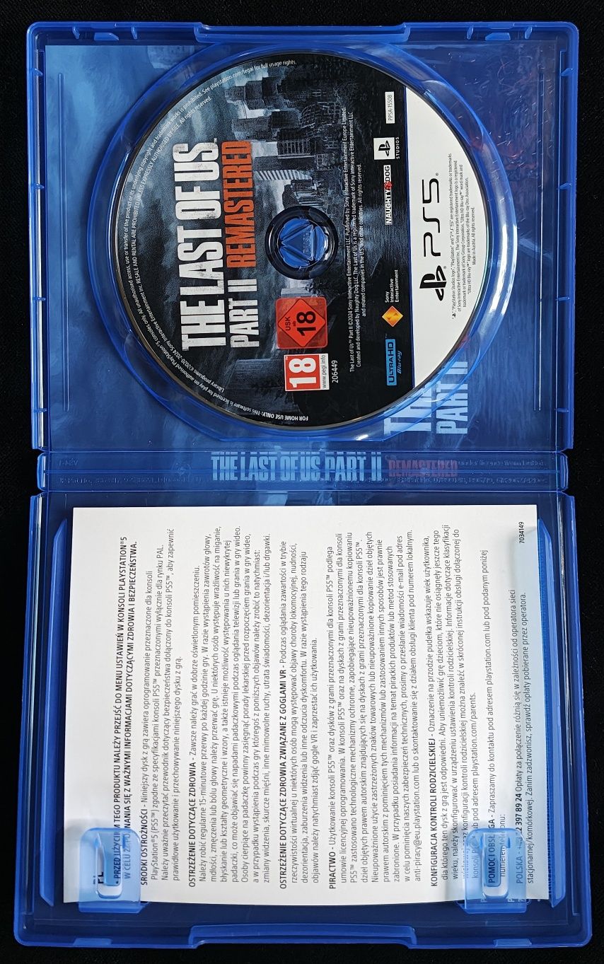 The Last Of Us Part II Remastered PL Dubbing po polsku na PS5 BDB stan