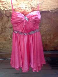 Sukienka balowa poprawiny różowa cekiny 38 m wesele sylwester andrzejk